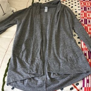 Gray open front cardigan